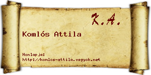 Komlós Attila névjegykártya